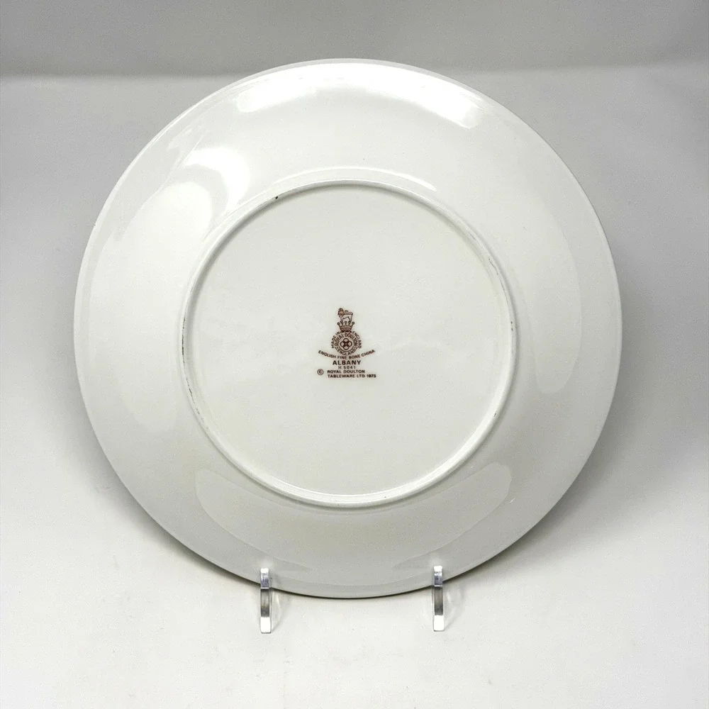 Royal Doulton Albany H5041 Dinner‎ Plates Gold Blue 8 Inch Set